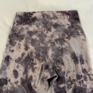 Purple and cream tie dye lululemon align high rise leggings